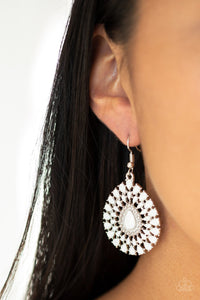 Paparazzi Accessories - City Chateau - White Earrings