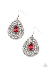 Load image into Gallery viewer, Paparazzi Accessories - Eat Drink And Beam Ready - Red Earrings
