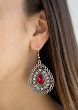 Load image into Gallery viewer, Paparazzi Accessories - Eat Drink And Beam Ready - Red Earrings
