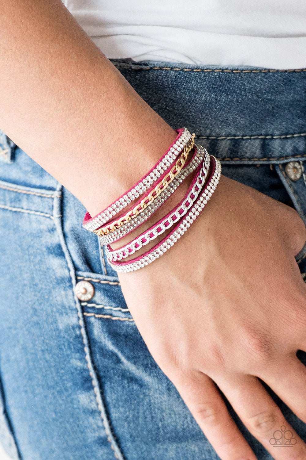 Paparazzi Accessories - Fashion Fiend - Pink Snap Bracelet