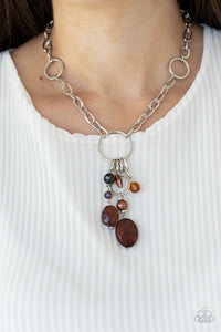 Paparazzi Accessories - Lay Down Your Charms - Brown Necklace