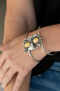 Paparazzi Accessories - Mojave Flower Girl - Yellow Bracelet