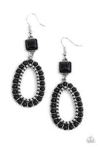 Paparazzi Accessories - Nappa Valley Luxe - Black Earrings