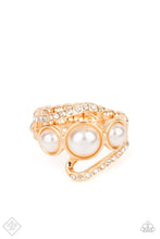 Load image into Gallery viewer, Paparazzi Accessories - Posh Progression - Gold (Pearls) Ring
