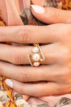 Load image into Gallery viewer, Paparazzi Accessories - Posh Progression - Gold (Pearls) Ring
