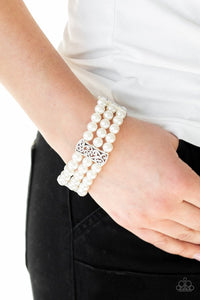 Paparazzi Accessories - Ritzy Ritz - White (Pearls) Bracelet