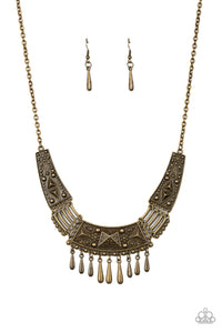 Paparazzi Accessories - Steer It Up - Brass Necklace