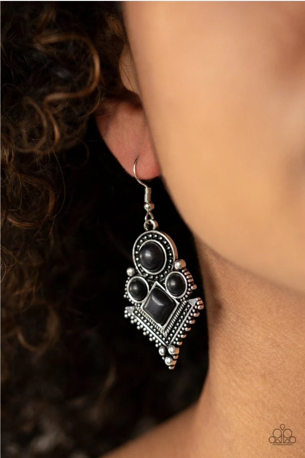 Paparazzi Accessories  - So Sonoran - Black Earrings