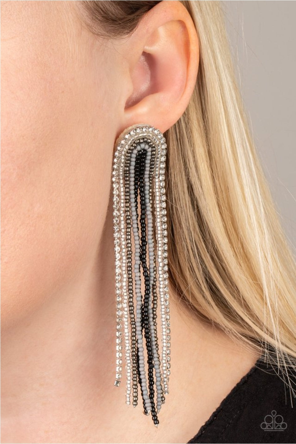Paparazzi Accessories - Let There Bead Light - Black Post Earrings