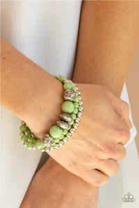Paparazzi Accessories - Desert Blossom - Green Bracelet