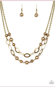 Paparazzi Accessories - Glimmer Takes All - Brass Necklace