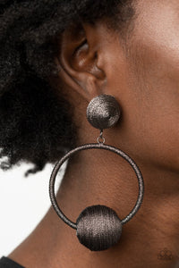 Paparazzi Accessories - Social Sphere - Black Post Earrings