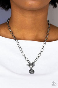 Paparazzi Accessories - Sorority Sisters - Black (Gunmetal) Necklace