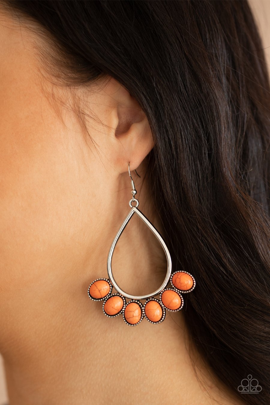 Paparazzi Accessories- Stone Sky - Orange Earrings