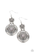 Load image into Gallery viewer, Paparazzi Accessories - Temple Of The Sun - Silver (Gray) Earrings
