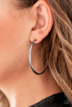 Load image into Gallery viewer, Paparazzi Accessories - Texture Tempo - Silver Hoop Post Earrings

