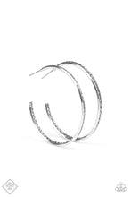 Load image into Gallery viewer, Paparazzi Accessories - Texture Tempo - Silver Hoop Post Earrings
