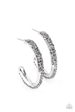Load image into Gallery viewer, Paparazzi Accessories - Trail of Twinkle - Silver Hoop Earrings
