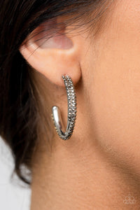 Paparazzi Accessories - Trail of Twinkle - Silver Hoop Earrings
