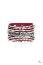 Load image into Gallery viewer, Paparazzi Accessories - Rhinestone Rumble - Red Urban Snap Bracelet
