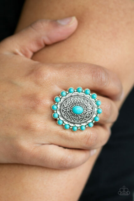 Paparazzi Accessories - Mesa Mandala - Blue (Turquoise) Ring